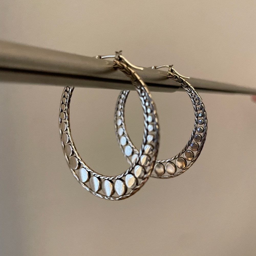 John Hardy Dot Collection Hoop Earrings – Sterling Silver